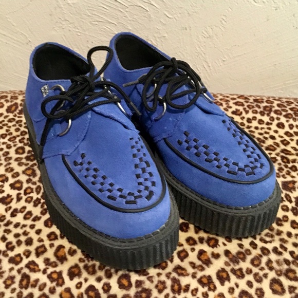 tuk Shoes - T.U.K. Blue Suede Leather Creepers